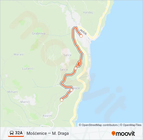 32A Bus Line Map