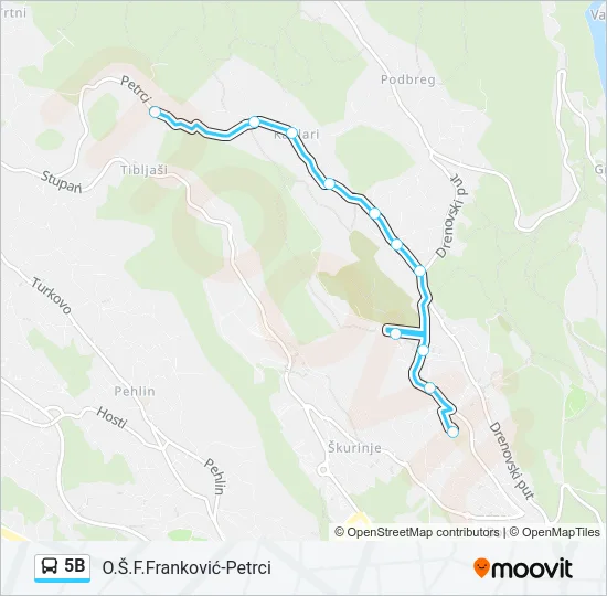 5B Bus Line Map