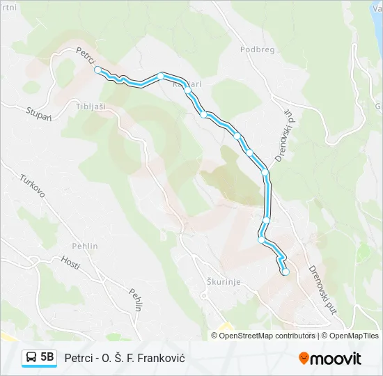 5B Bus Line Map
