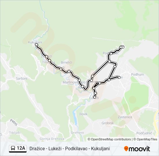 12A Bus Line Map