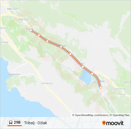 29B Bus Line Map