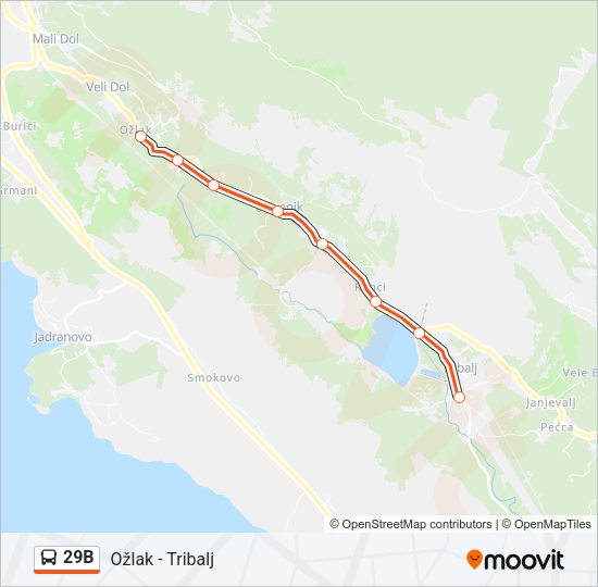 29B Bus Line Map
