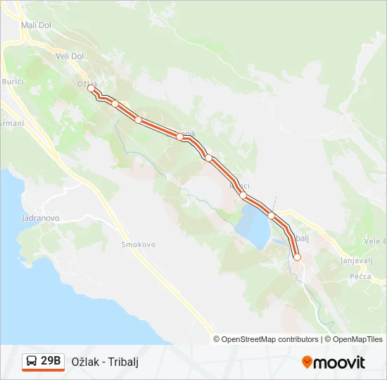 29B Bus Line Map