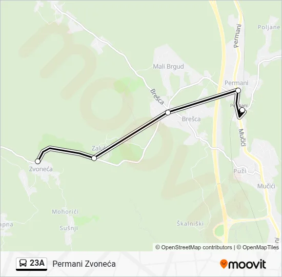 23A Bus Line Map