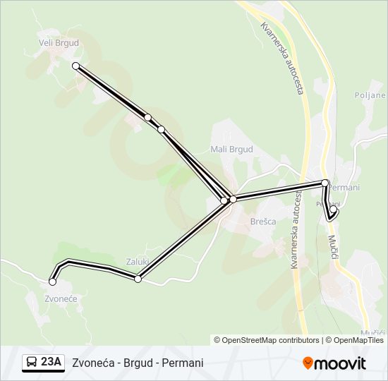 23A Bus Line Map