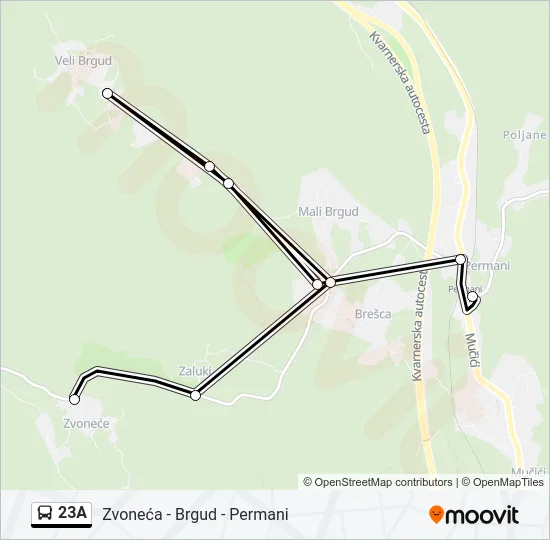 23A Bus Line Map