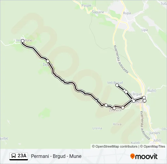 23A Bus Line Map