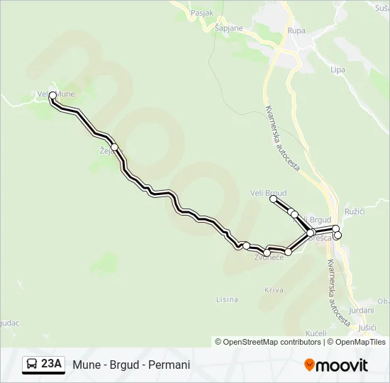 23A Bus Line Map
