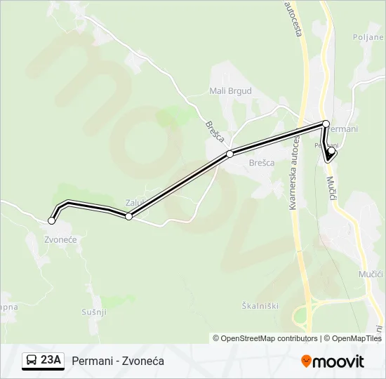 23A Bus Line Map