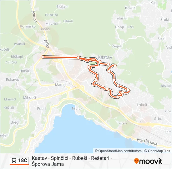 18C Bus Line Map