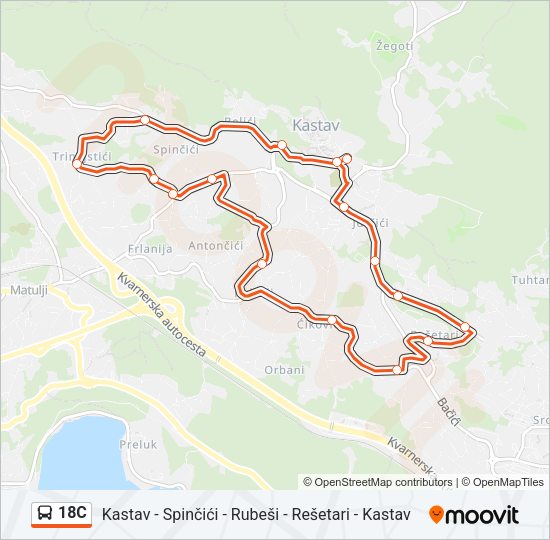 18C Bus Line Map