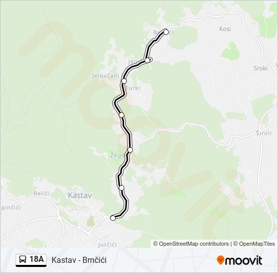 18A bus Line Map