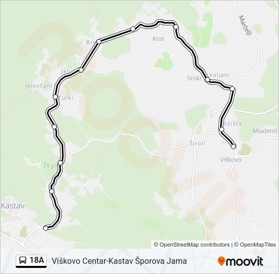 18A Bus Line Map