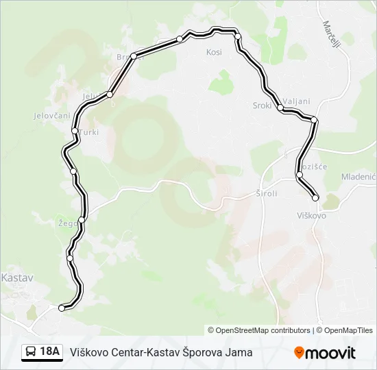 18A Bus Line Map