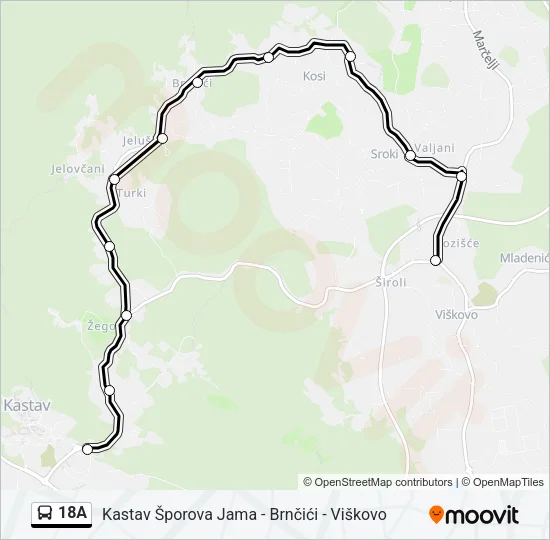 18A Bus Line Map
