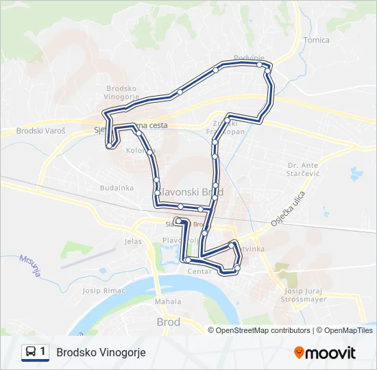 1 Bus Line Map
