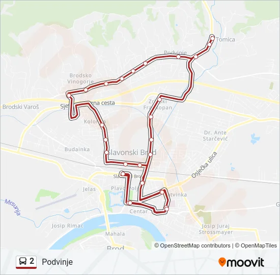 2 Bus Line Map