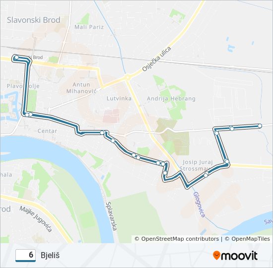 6 bus Line Map