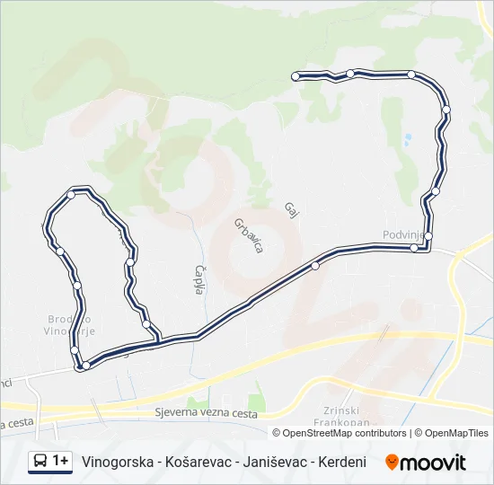 1+ Bus Line Map