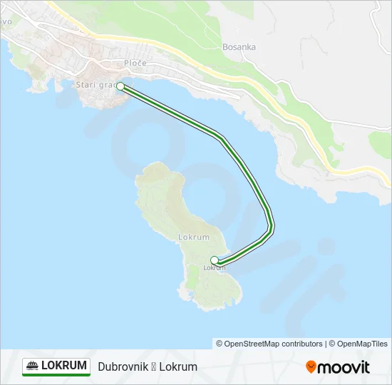 LOKRUM Ferry Line Map