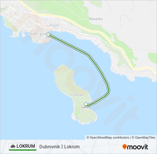 LOKRUM ferry Line Map