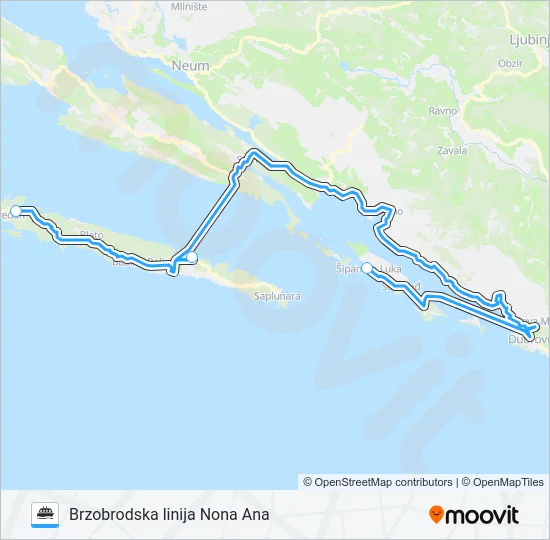 NONA ANA Ferry Line Map