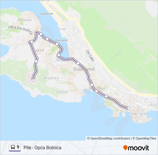 9 bus Line Map