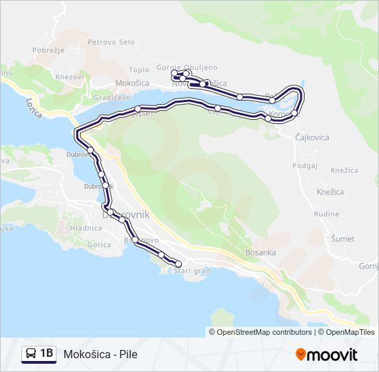 1B bus Line Map