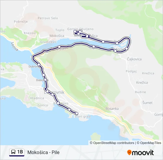 1B Bus Line Map