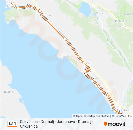 1 Bus Line Map
