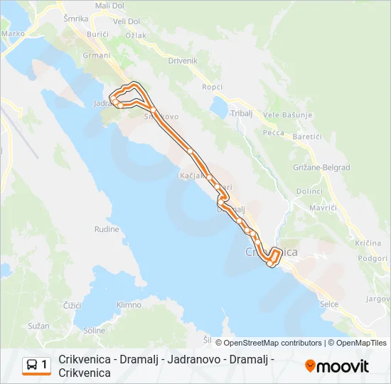 1 Bus Line Map