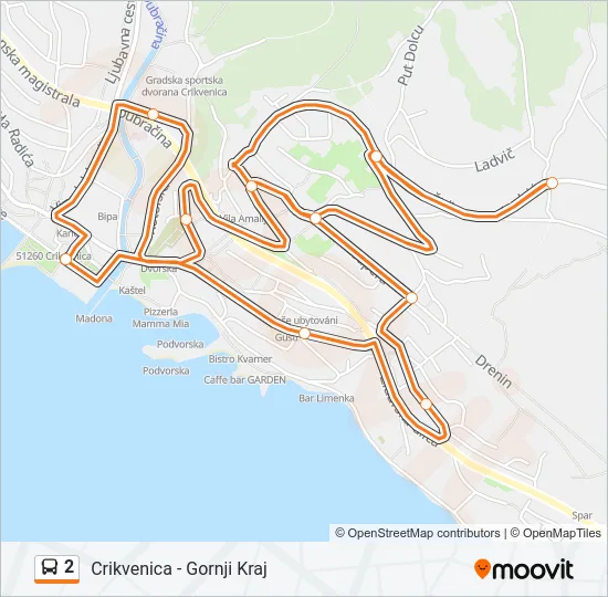 2 Bus Line Map