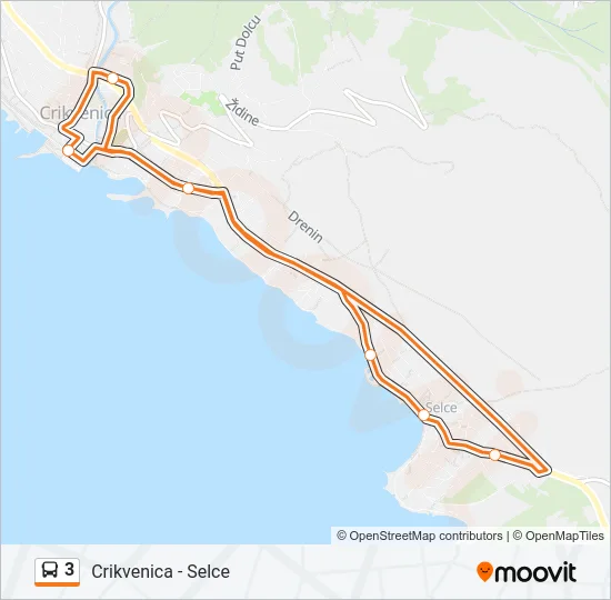 3 Bus Line Map