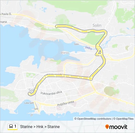 1 Bus Line Map