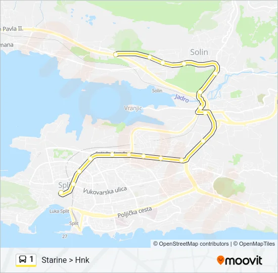 1 Bus Line Map
