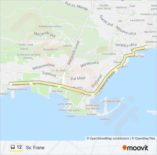 12 Bus Line Map