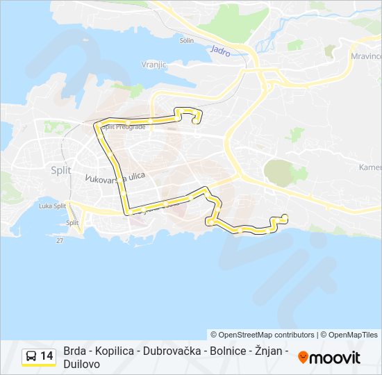 14 Bus Line Map