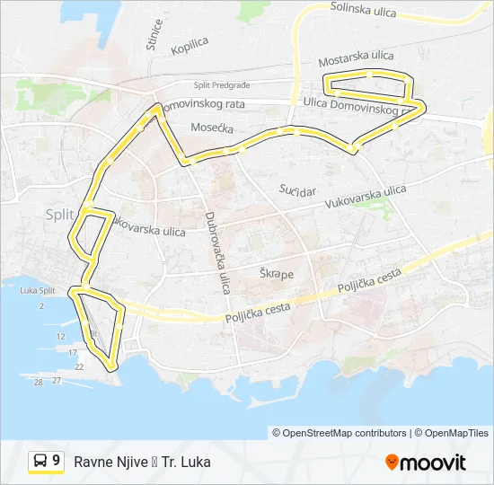 9 Bus Line Map
