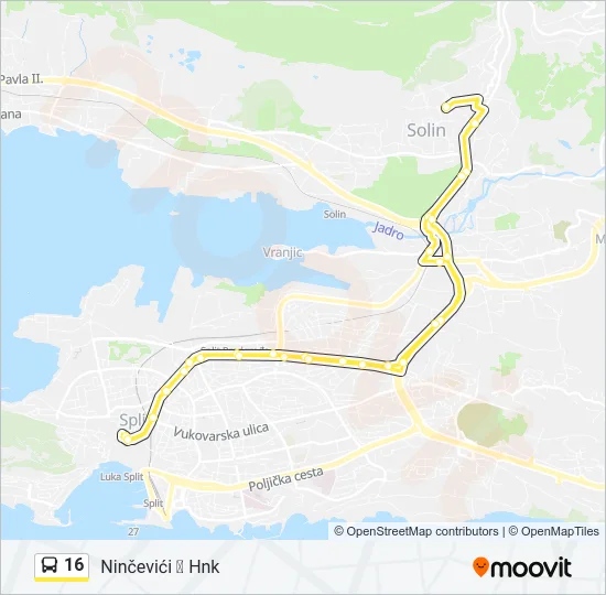 16 Bus Line Map