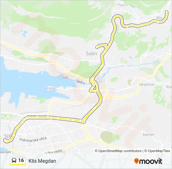 16 Bus Line Map