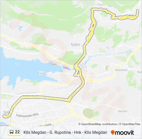 22 autobus karta linije