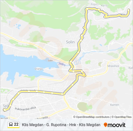 22 Bus Line Map