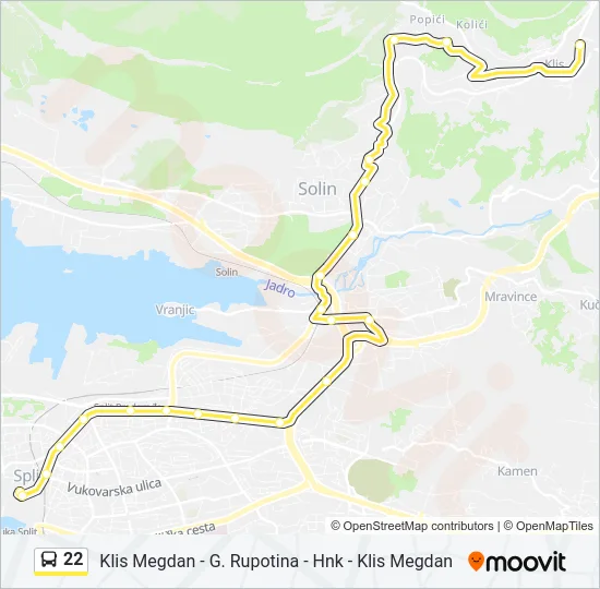 22 Bus Line Map