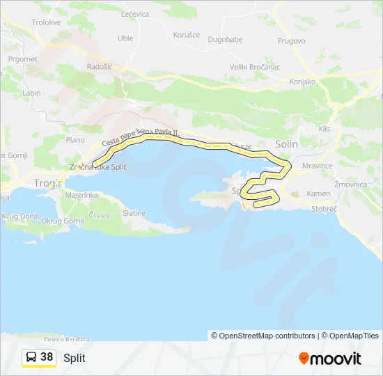 38 Bus Line Map