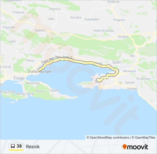 38 autobus karta linije