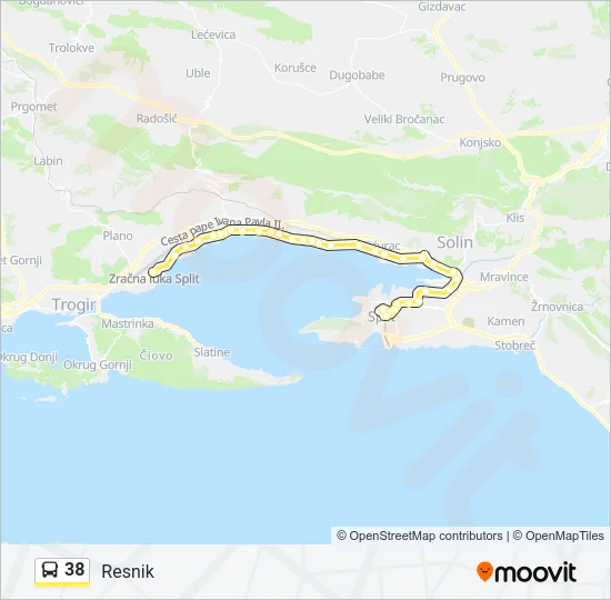 38 Bus Line Map