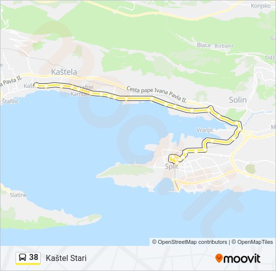 38 Bus Line Map