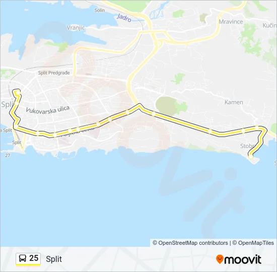25 Bus Line Map
