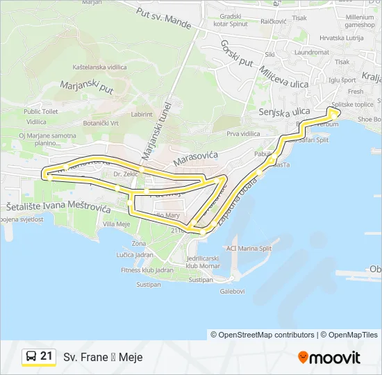 21 Bus Line Map