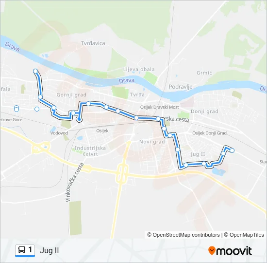 1 Bus Line Map